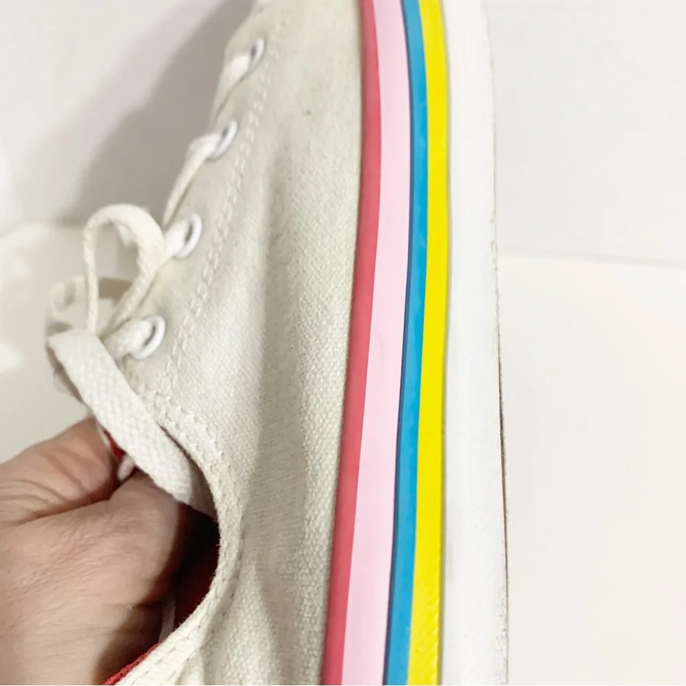 Converse Chuck Taylor All Star Canvas Sneakers Rainbow Stripes Size 3 Big Kids
